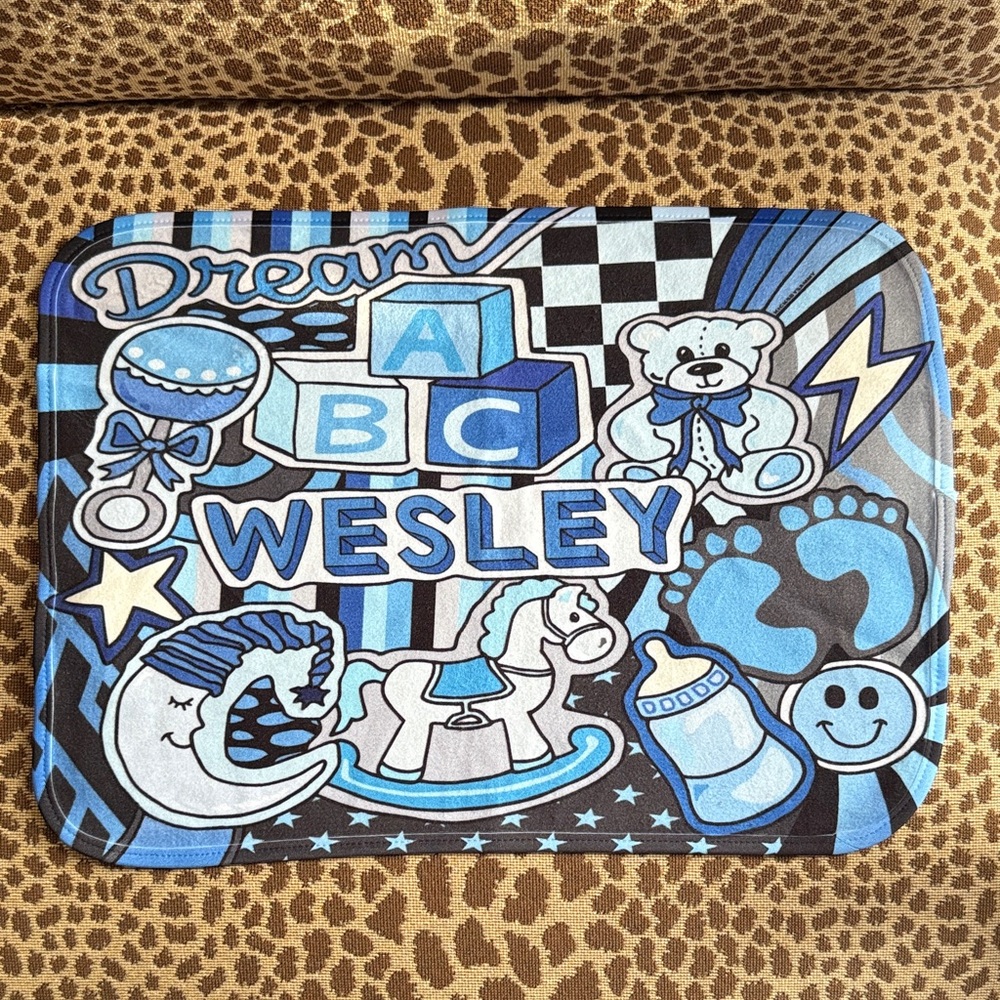 NWT Custom “Wesley” Burp Cloth